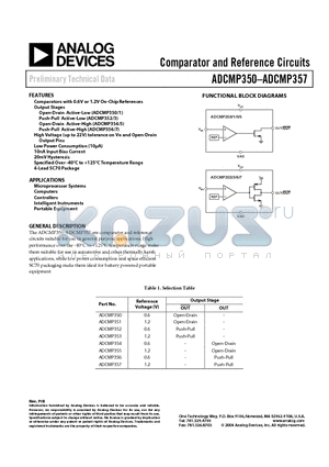 ADCMP350 datasheet - Comparator and Reference Circuits