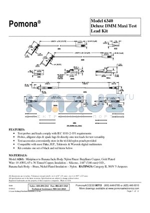 6340 datasheet - Deluxe DMM Maxi Test Lead Kit