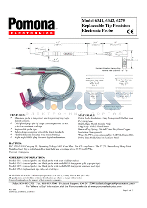 6341 datasheet - Replaceable Tip Precision Electronic Probe