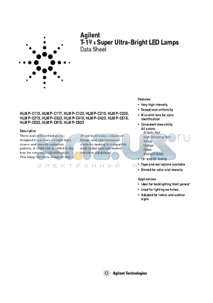 HLMP-C115 datasheet - T - 13/4 Super Ultra-Bright LED Lamps