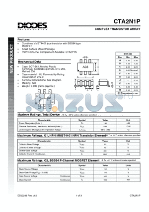 CTA2 datasheet - COMPLEX TRANSISTOR ARRAY