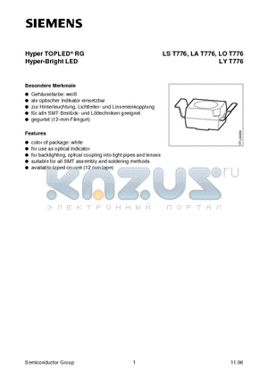 LOT776-PS datasheet - Hyper TOPLED RG Hyper-Bright LED