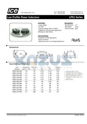 LP01-223-RM datasheet - Low Profile Power Inductors