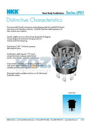 LP0115CCKW01A datasheet - Short Body Pushbuttons