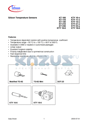 KTY21-5 datasheet - Silicon Temperature Sensors
