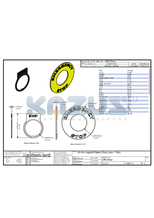 LP02 datasheet - 30 mm Legend Plates LPxxx (xxx= Title)