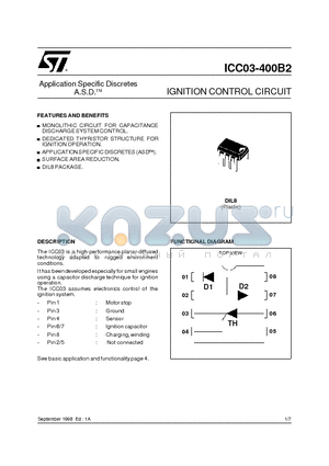 ICC03-400B2 datasheet - IGNITION CONTROL CIRCUIT