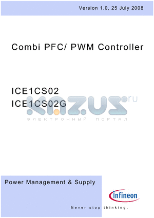 ICE1CS02 datasheet - Combi PFC/ PWM Controller