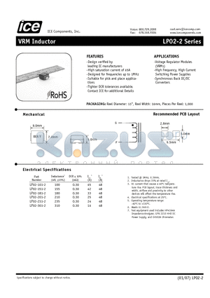 LP02-181-2 datasheet - VRM Inductor