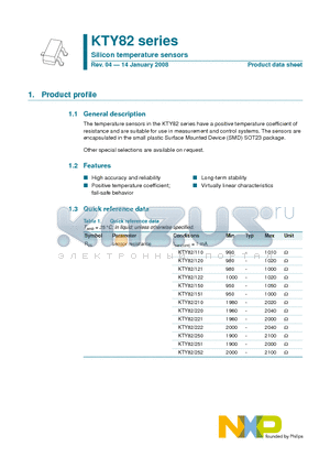 KTY82/210 datasheet - Silicon temperature sensors