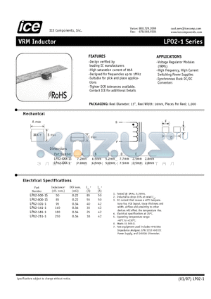 LP02-500-1S datasheet - VRM Inductor