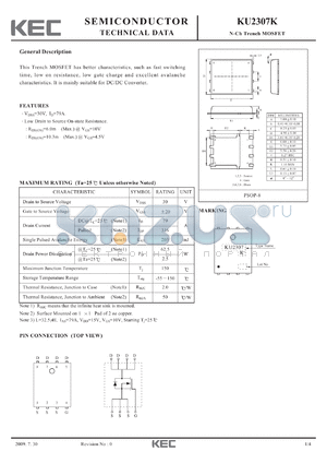 KU2307K datasheet - N-Ch Trench MOSFET