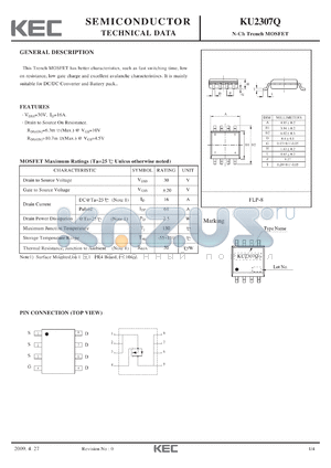 KU2307Q datasheet - N-Ch Trench MOSFET
