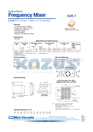 ADE-1_04 datasheet - Frequency Mixer