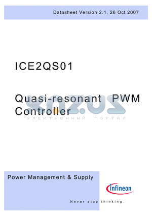 ICE2QS01 datasheet - Quasi-resonant PWM Controller