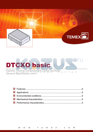 DTCXO datasheet - Digitally Thermal Compensated Crystal Oscillator General Specification (rev1)