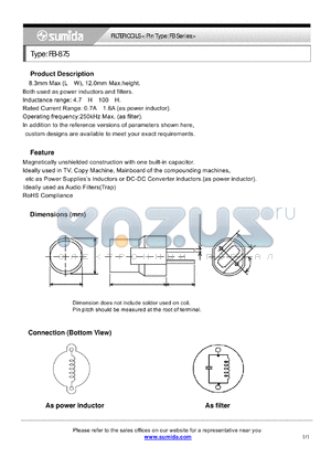 FB875NP-330M datasheet - FILTER COILS