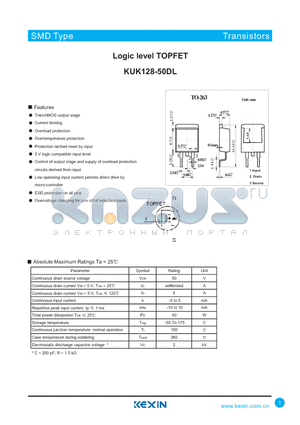 KUK128-50DL datasheet - Logic level TOPFET