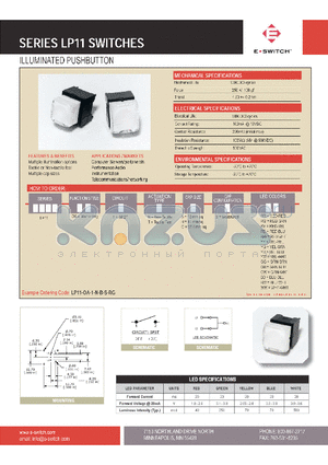 LP11OA1NCSYY datasheet - ILLUMINATED PUSHBUTTON