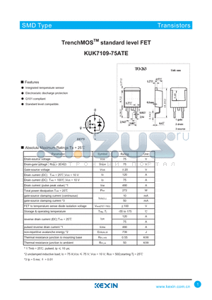 KUK7109-75ATE datasheet - TrenchMOSTM standard level FET