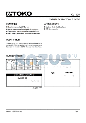 KV1405F01 datasheet - VARIABLE CAPACITANCE DIODE