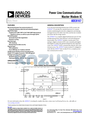 ADE8167 datasheet - Power Line Communications