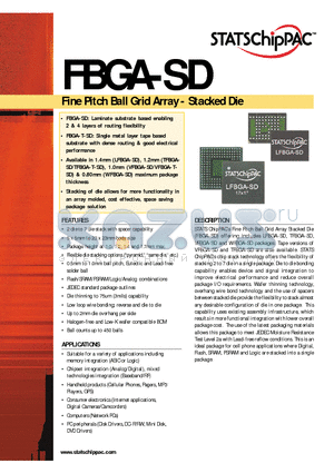 FBGA-SD datasheet - Fine Pitch Ball Grid Array - Stacked Die