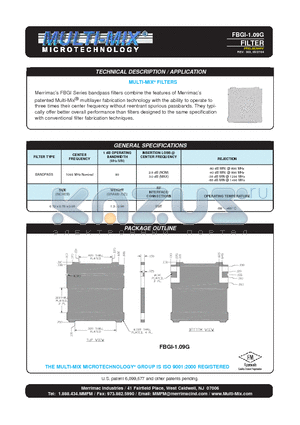 FBGI-1.09G datasheet - FILTER