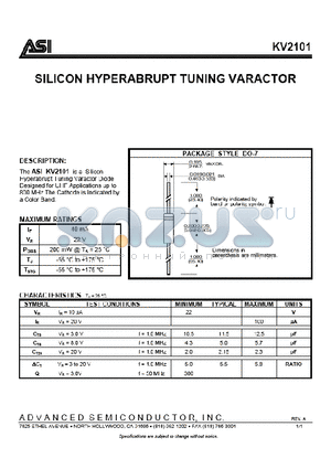 KV2101 datasheet - SILICON HYPERABRUPT TUNING VARACTOR