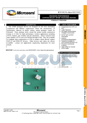 KV2123 datasheet - ENHANCED PERFORMANCE SURFACE MOUNT EPSM  PACKAGED DEVICES