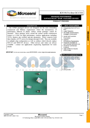 KV2113 datasheet - ENHANCED PERFORMANCE SURFACE MOUNT EPSM  PACKAGED DEVICES