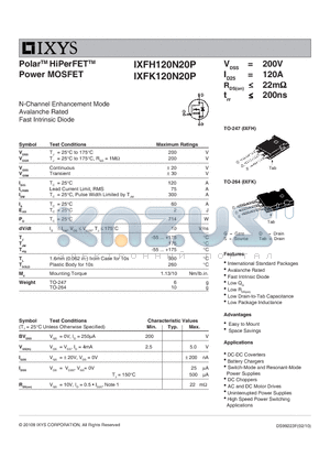 IXFH120N20P_10 datasheet - Polar HiPerFET Power MOSFET