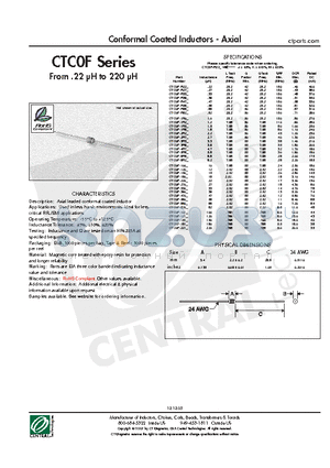 CTC0F-100K datasheet - Conformal Coated Inductors - Axial