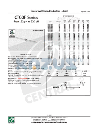 CTC0F-150K datasheet - Conformal Coated Inductors - Axial