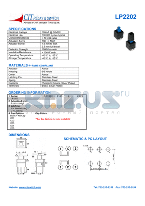 LP2202F180N.LC02 datasheet - CIT SWITCH