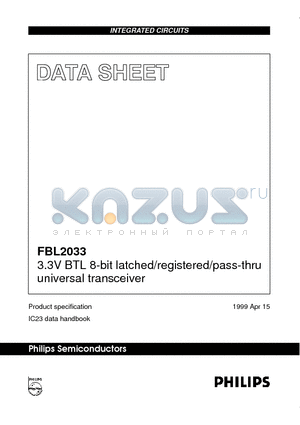 FBL2033 datasheet - 3.3V BTL 8-bit latched/registered/pass-thru universal transceiver