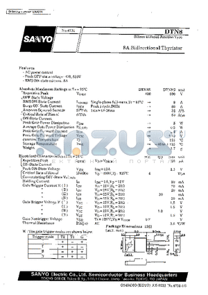 DTN8E datasheet - 8A Bidirectional Thyristor