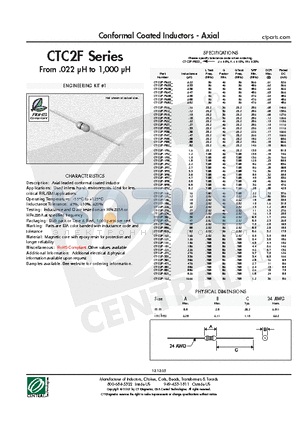 CTC2F-100J datasheet - Conformal Coated Inductors - Axial