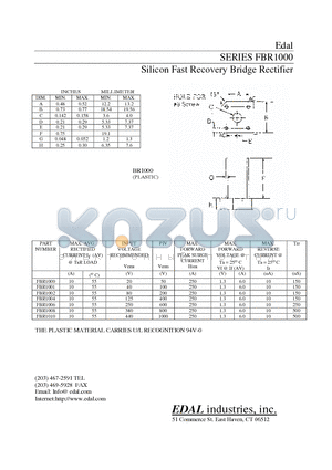 FBR1001 datasheet - Silicon Fast Recovery Bridge Rectifier