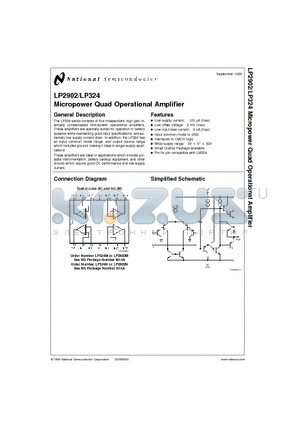 LP2902 datasheet - Micropower Quad Operational Amplifier