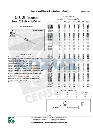 CTC2F-R022J datasheet - Conformal Coated Inductors - Axial