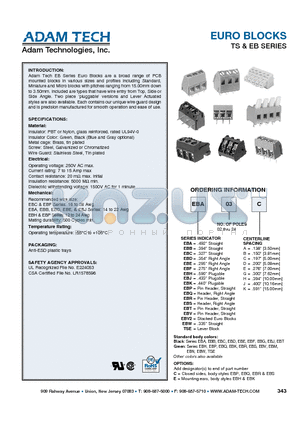 EBD02B datasheet - EURO BLOCKS TS & EB SERIES