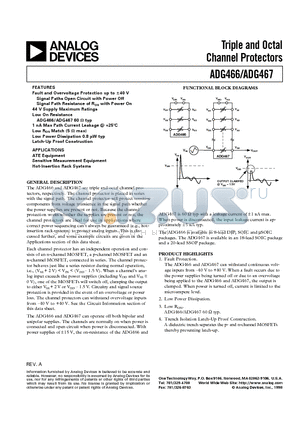 ADG466BN datasheet - Triple and Octal Channel Protectors