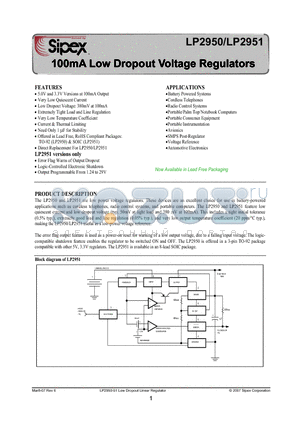 LP2950ACN-3-3 datasheet - 100mA Low Dropout Voltage Regulators