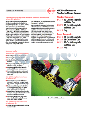 64318-3011 datasheet - CMC Hybrid Connectors Standard and Power Versions