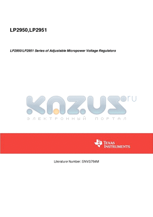 LP2950CZ-5.0 datasheet - Series of Adjustable Micropower Voltage Regulators