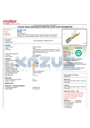 643241139 datasheet - 2.80mm (.110