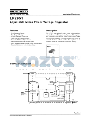 LP2951 datasheet - Adjustable Micro Power Voltage Regulator