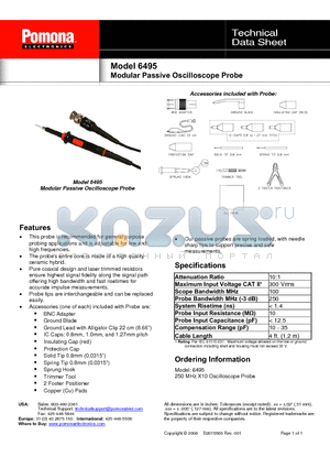 6495 datasheet - Modular Passive Oscilloscope Probe