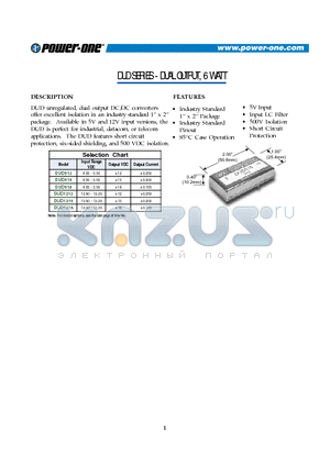 DUD515 datasheet - DUAL OUTPUT, 6 WATT